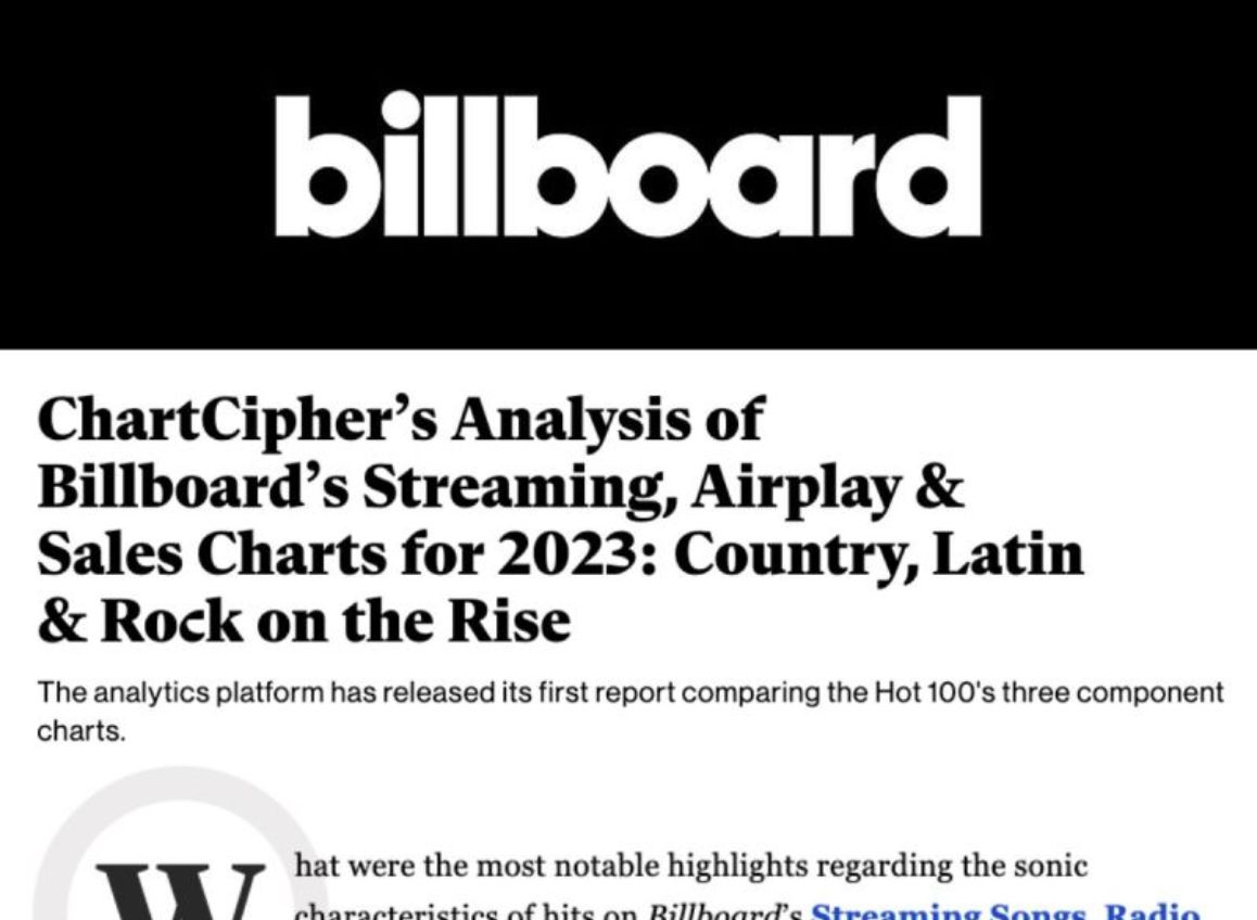 ChartCipher’s Analysis of Billboard’s Streaming, Airplay & Sales Charts for 2023